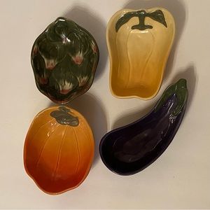 WILLIAMS-SONOMA JARDIN POTAGER COLLECTION 4 PIECE VEGETABLE BOWL SET SERVE WARE